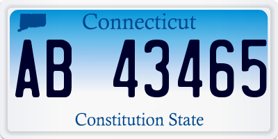 CT license plate AB43465