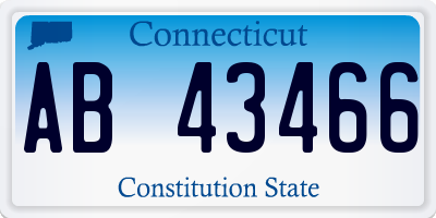 CT license plate AB43466