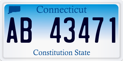 CT license plate AB43471