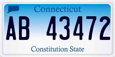 CT license plate AB43472