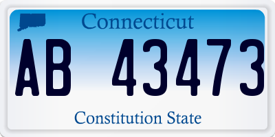 CT license plate AB43473