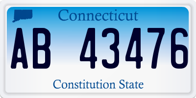 CT license plate AB43476