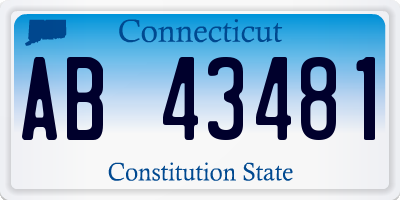 CT license plate AB43481