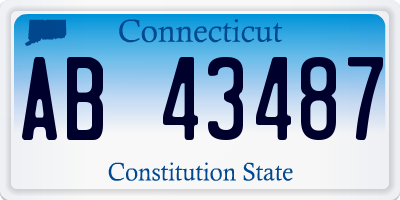 CT license plate AB43487