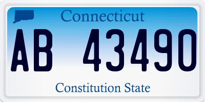 CT license plate AB43490