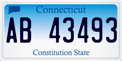 CT license plate AB43493