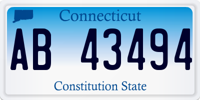 CT license plate AB43494