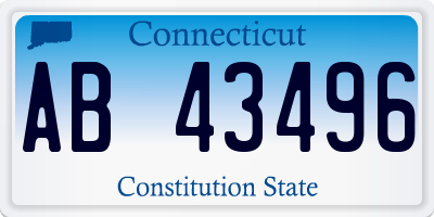 CT license plate AB43496