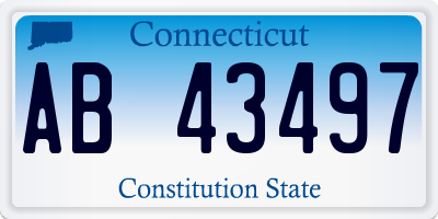 CT license plate AB43497