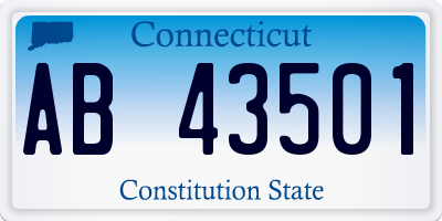 CT license plate AB43501