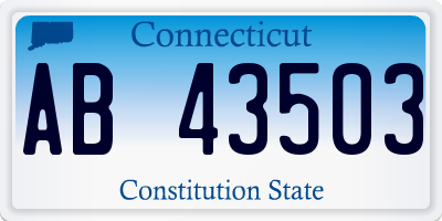 CT license plate AB43503