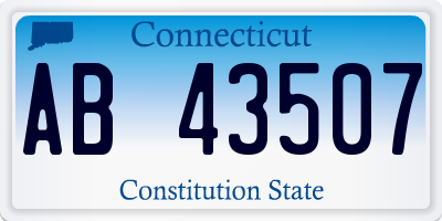 CT license plate AB43507