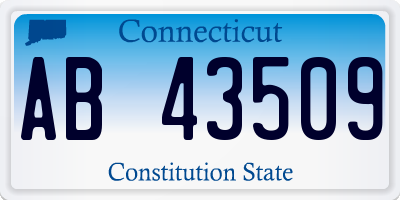 CT license plate AB43509