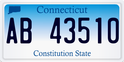 CT license plate AB43510