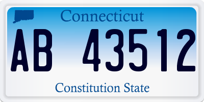 CT license plate AB43512