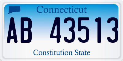 CT license plate AB43513