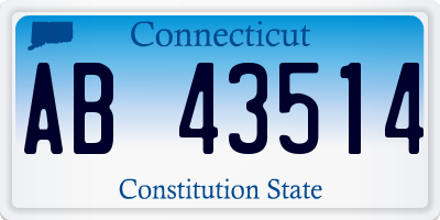 CT license plate AB43514