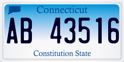 CT license plate AB43516