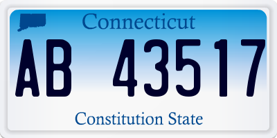 CT license plate AB43517