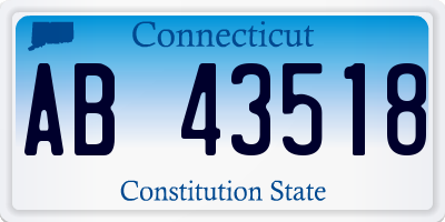 CT license plate AB43518