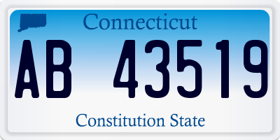 CT license plate AB43519