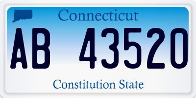 CT license plate AB43520