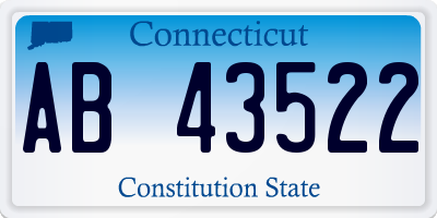 CT license plate AB43522