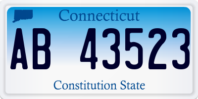 CT license plate AB43523