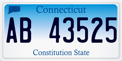 CT license plate AB43525