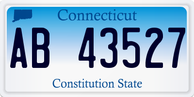 CT license plate AB43527