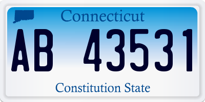 CT license plate AB43531