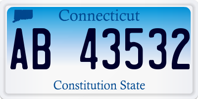 CT license plate AB43532