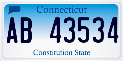 CT license plate AB43534