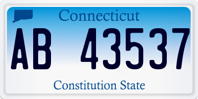 CT license plate AB43537