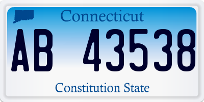 CT license plate AB43538