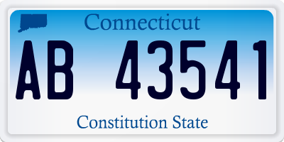 CT license plate AB43541