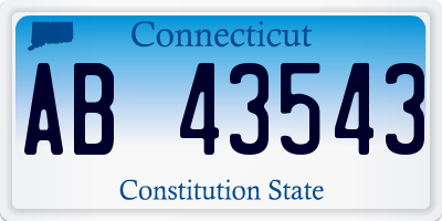 CT license plate AB43543