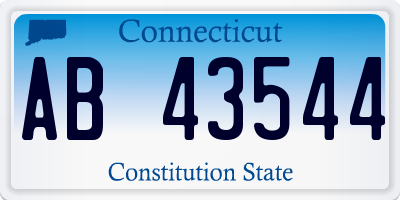 CT license plate AB43544