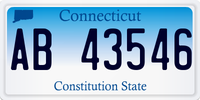 CT license plate AB43546