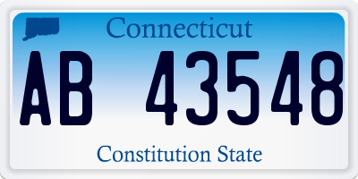 CT license plate AB43548