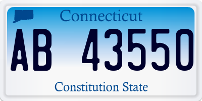 CT license plate AB43550