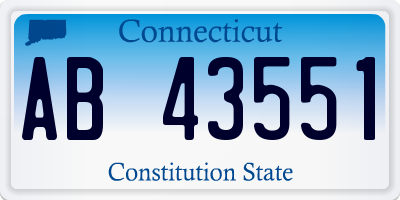 CT license plate AB43551