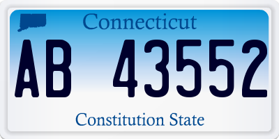 CT license plate AB43552