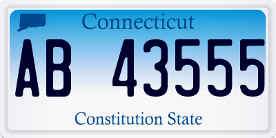 CT license plate AB43555