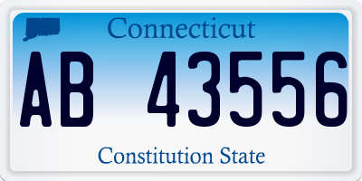 CT license plate AB43556