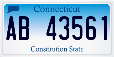 CT license plate AB43561