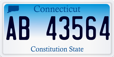 CT license plate AB43564