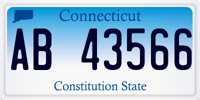 CT license plate AB43566