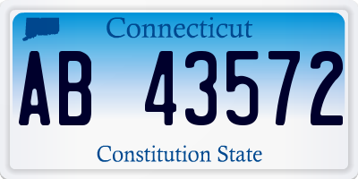 CT license plate AB43572