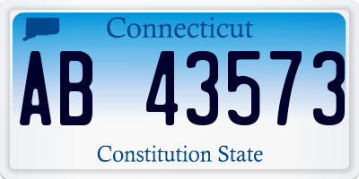 CT license plate AB43573